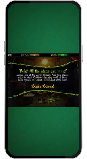 Greedy Goblins bonus feature trigger screen with free spins and multiplier information