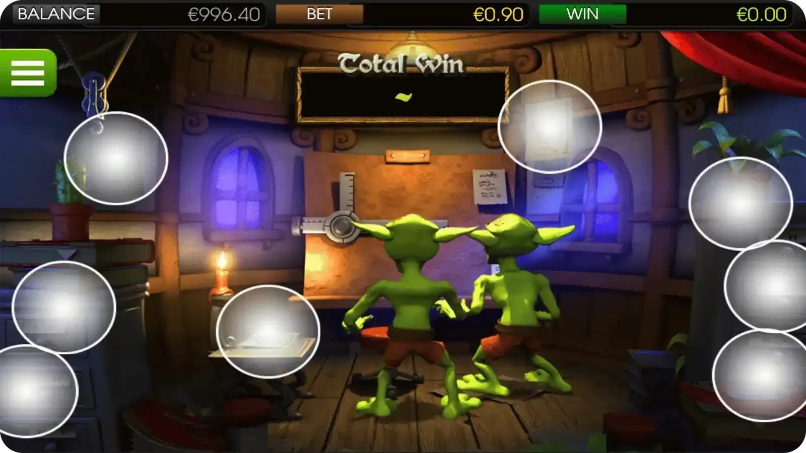 Greedy Goblins bonus round with Book of Secrets symbols