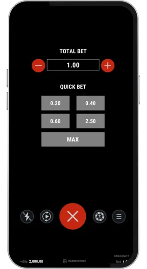 Dragonz 2 bet controls showing adjustable stake options from £0.10 to £20 with 243 ways to win