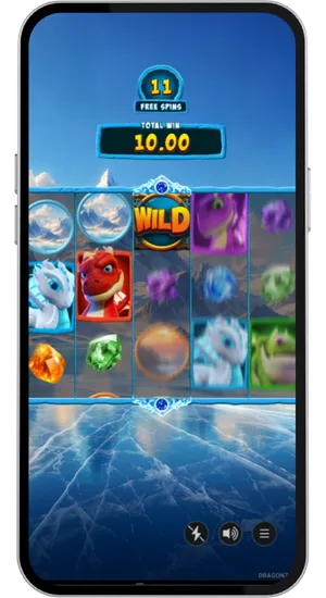 Dragonz 2 free spins feature with 11 spins remaining and total win display