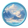 Towering mountain peaks dragon sanctuary symbol