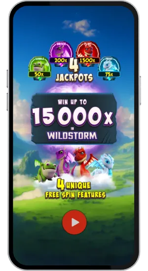 Casino game lobby with Dragonz 2 slot by Hammertime highlighted in search results