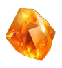 Glowing orange amber gemstone treasure symbol