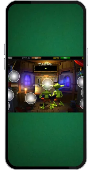 Interactive pick and collect bonus game showing treasure chests with hidden goblin gold prizes
