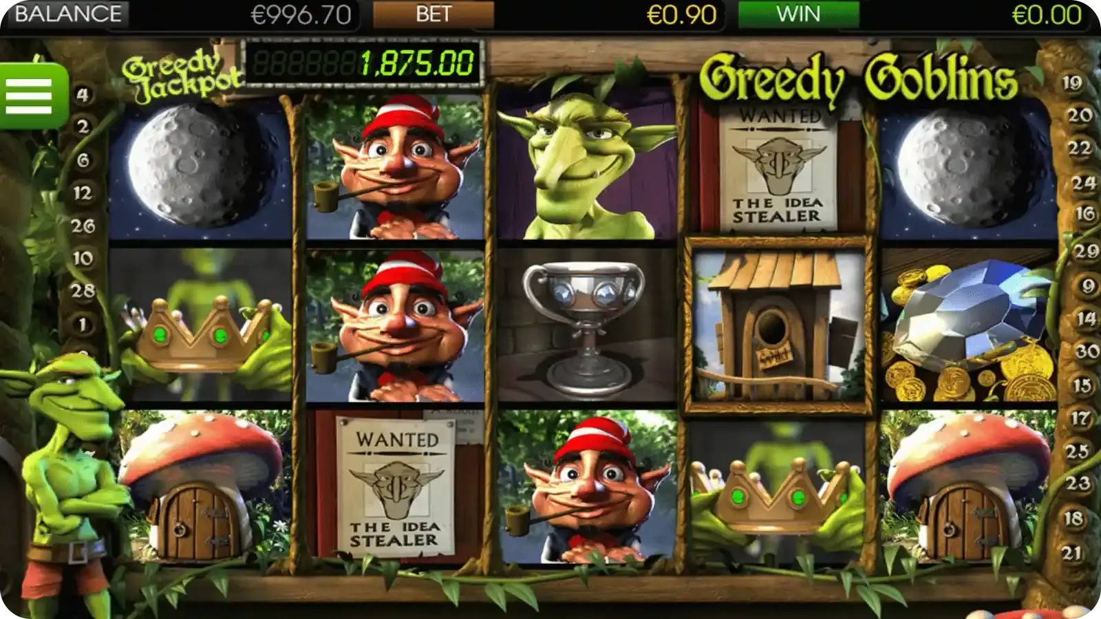 Greedy Goblins progressive jackpot symbol on reels
