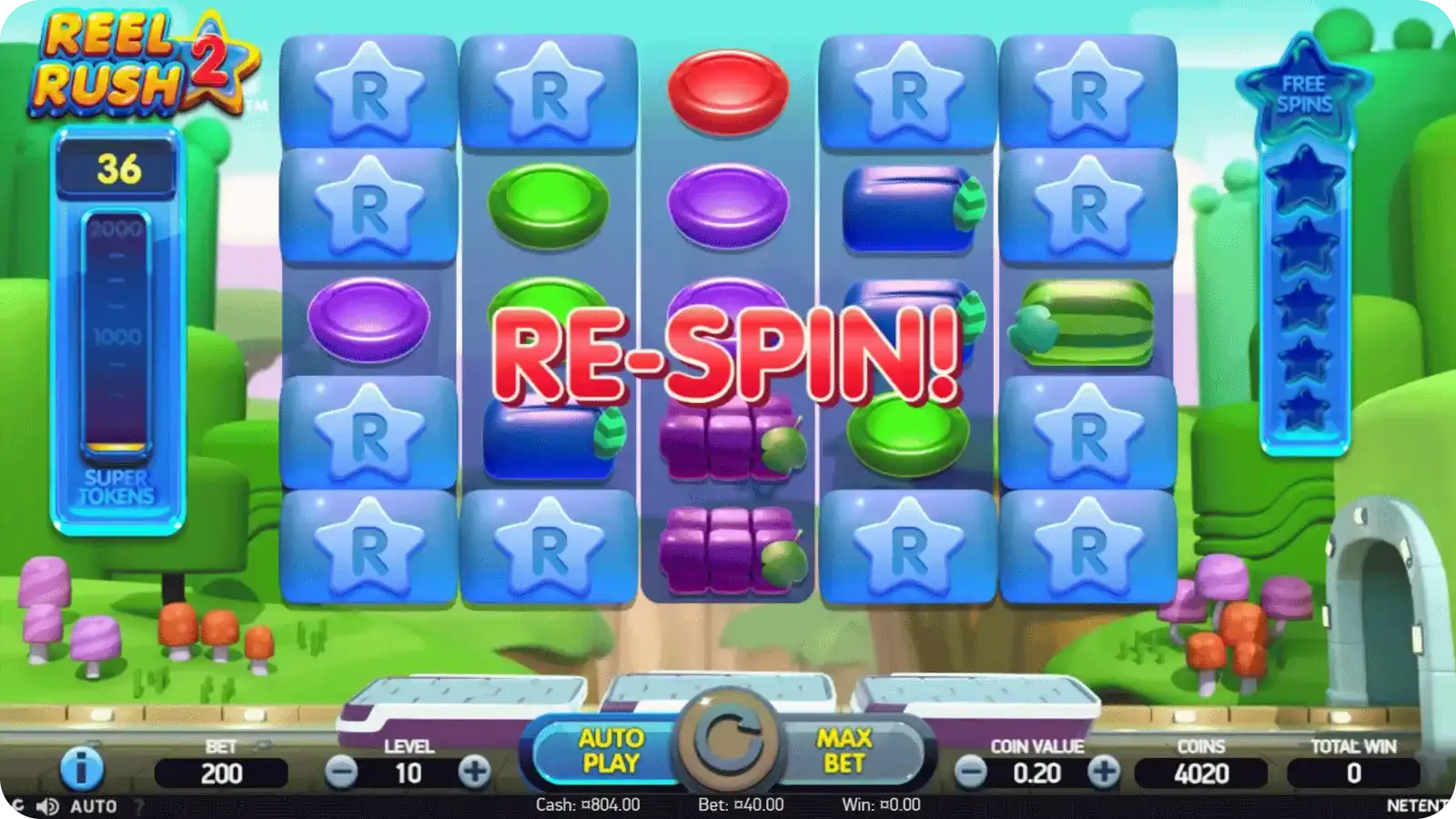 Re-Spins in Reel Rush 2 slot
