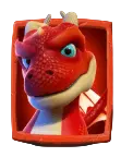 Fierce red dragon breathing fire premium symbol