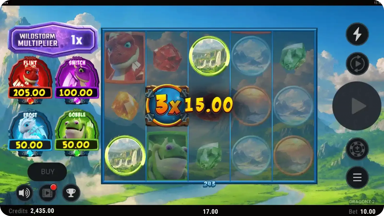 Dragonz 2 wild symbol appearing on the reels