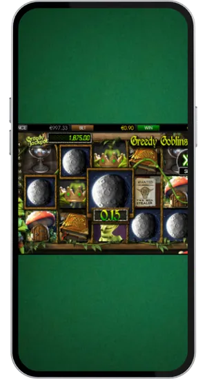 Winning combination on Greedy Goblins with matching goblin symbols highlighted across paylines